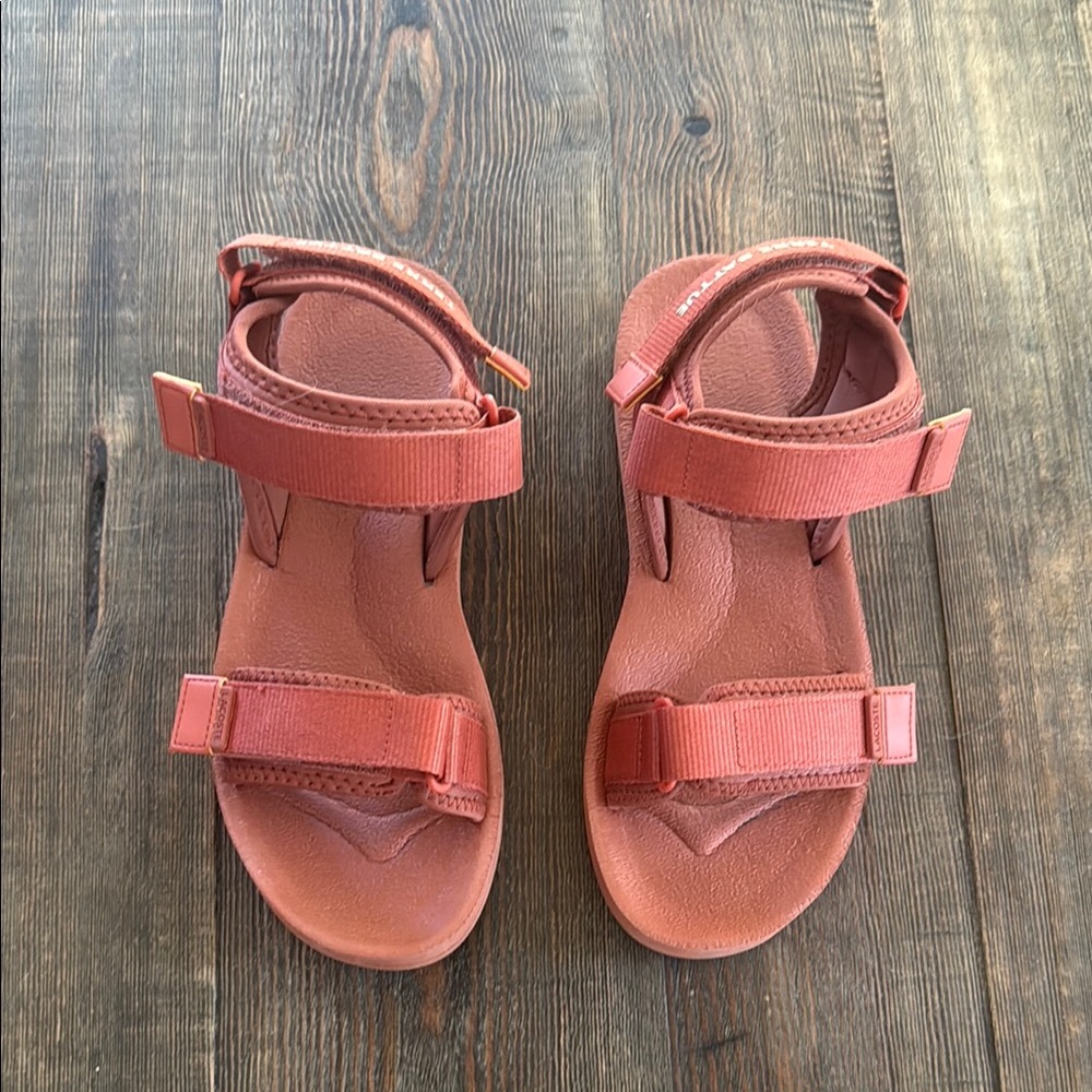 Lacoste Suruga Terra Cotta Sport Sandals Size 8 Velcro Comfort